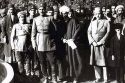 Reza Khan in Baghcheh Bank, near Darvazeh Qoran, at the northern entrance to Shiraz, on his way to crush a rebellion by Sheikh Khazal, circa 1924. Ebrahim Ghavam front right hand side

